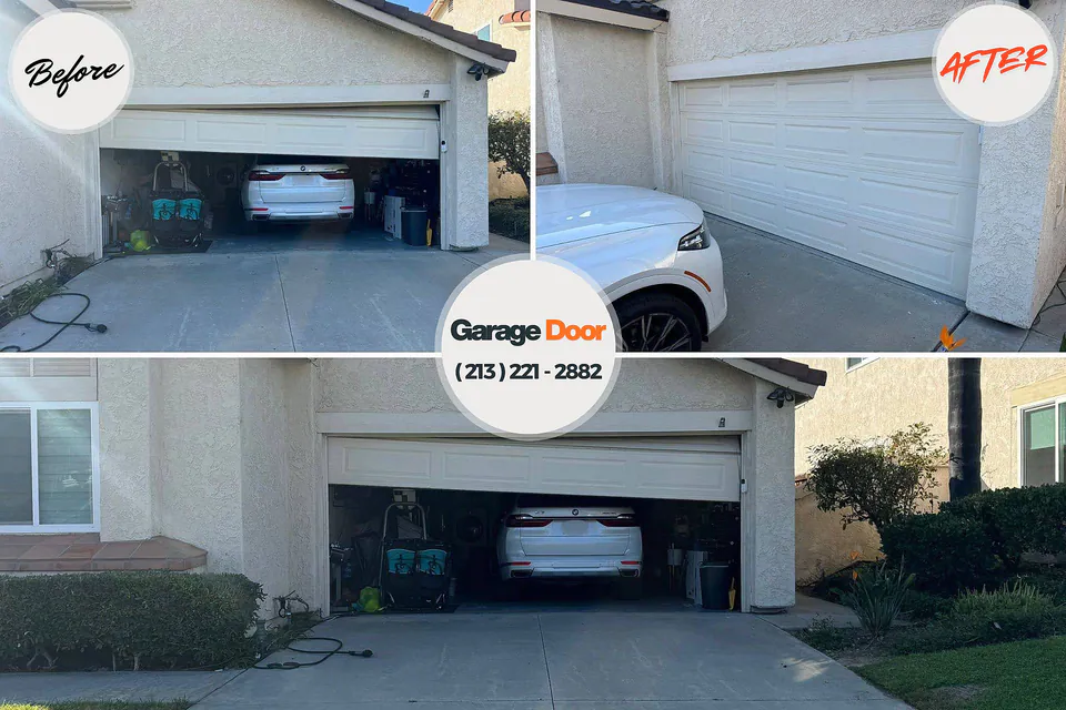 Before and after: garage door repair Gretna, LA